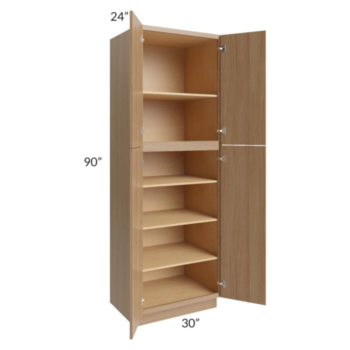 Asheville Rift Oak Shaker 30x90 Wall Pantry Cabinet