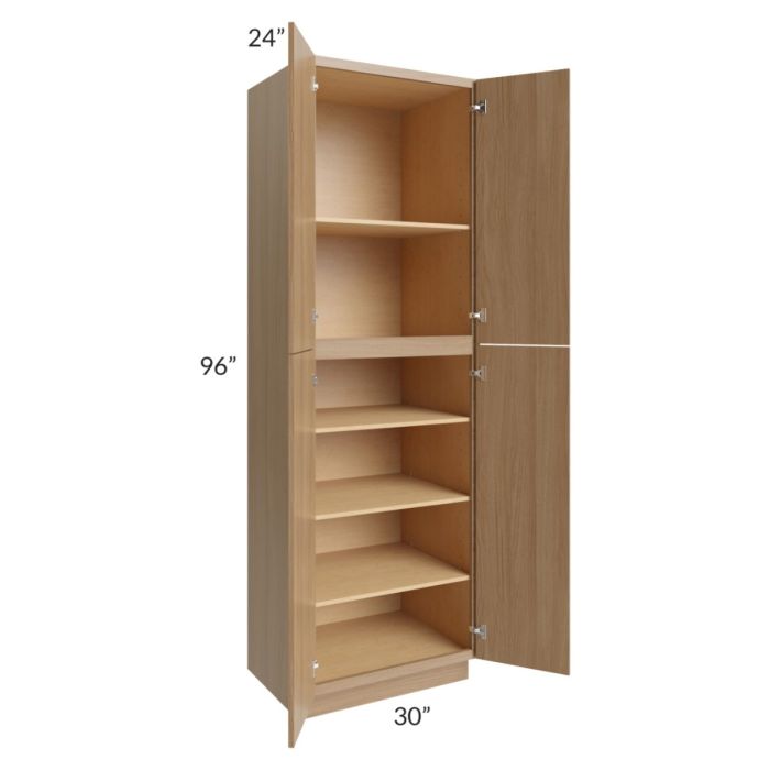 Asheville Rift Oak Shaker 30x96 Wall Pantry Cabinet