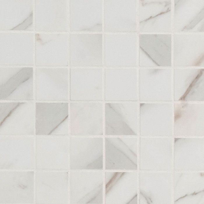 Pietra Calacatta 2 x 2 Mosaic Polished Porcelain Tile