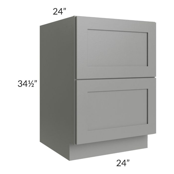 Shale Grey Shaker 24" 2-Drawer Base Cabinet