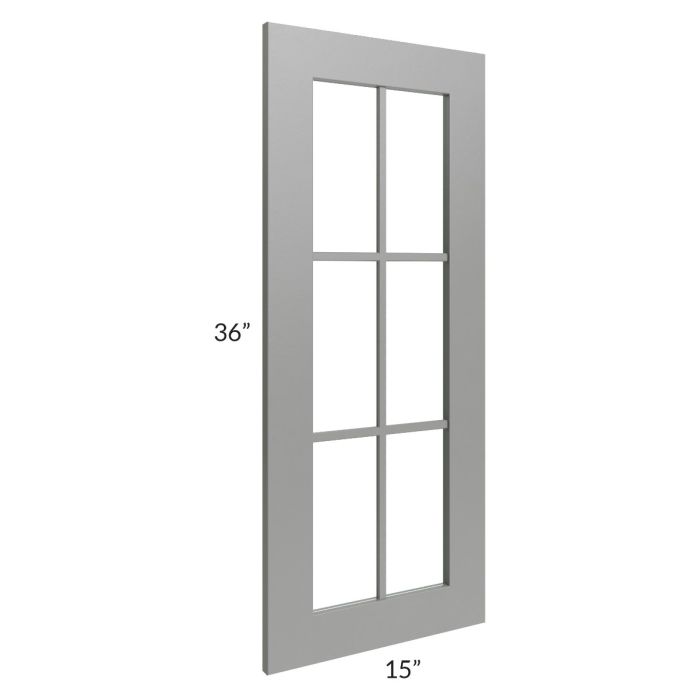 Shale Grey Shaker 15x36 Mullion Glass Door