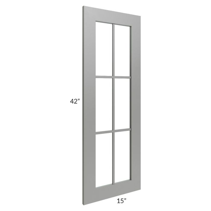 Shale Grey Shaker 15x42 Mullion Glass Door