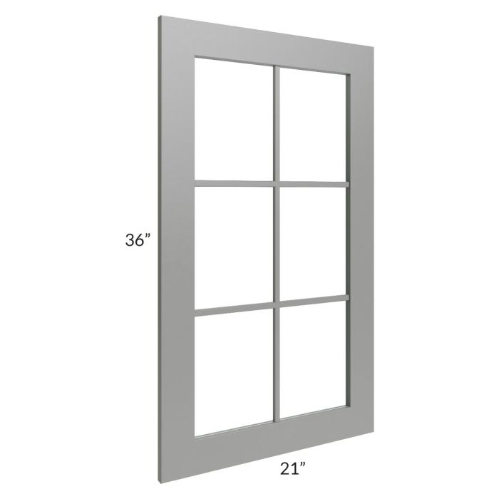 Shale Grey Shaker 21x36 Mullion Glass Door