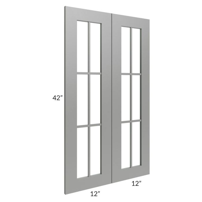 Shale Grey Shaker 24x42 Mullion Glass Door