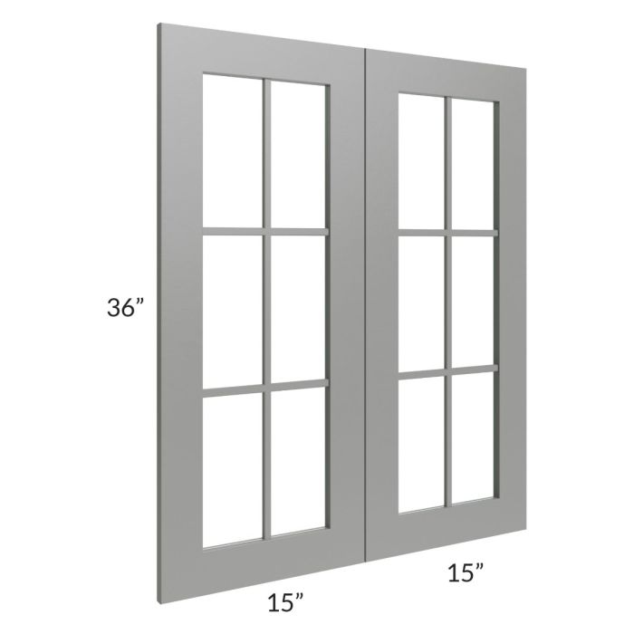Shale Grey Shaker 30x36 Mullion Glass Door