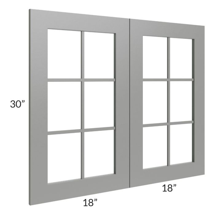 Shale Grey Shaker 36x30 Mullion Glass Door