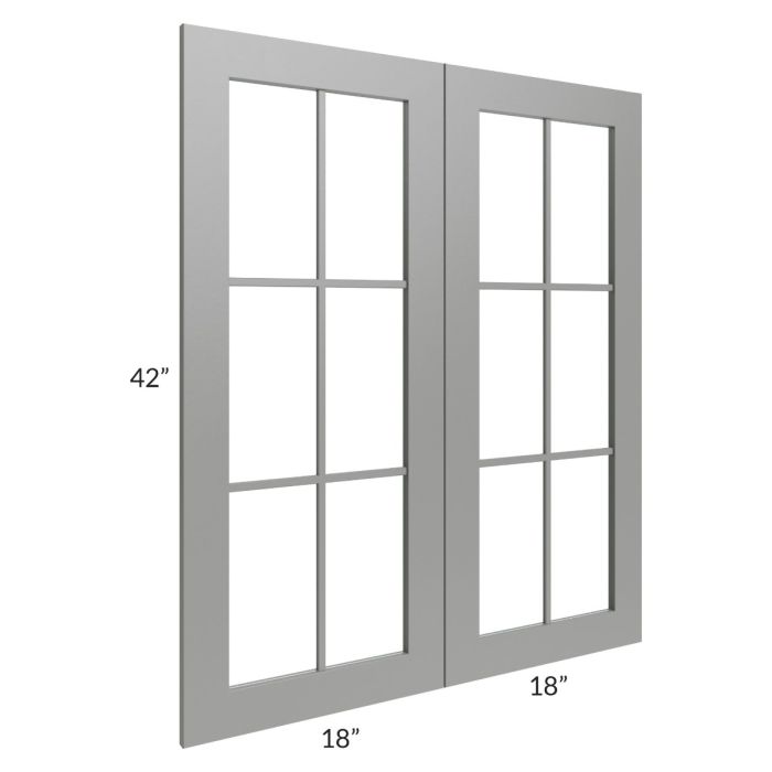 Shale Grey Shaker 36x42 Mullion Glass Door