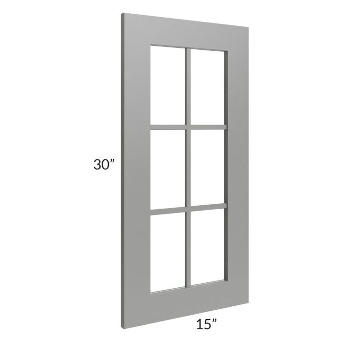 Shale Grey Shaker 24x30 Corner Mullion Glass Door