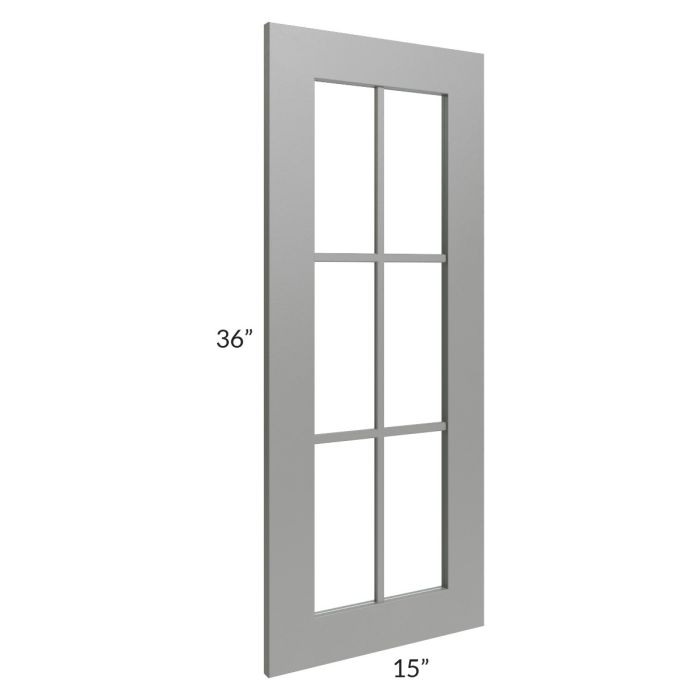 Shale Grey Shaker 24x36 Corner Mullion Glass Door