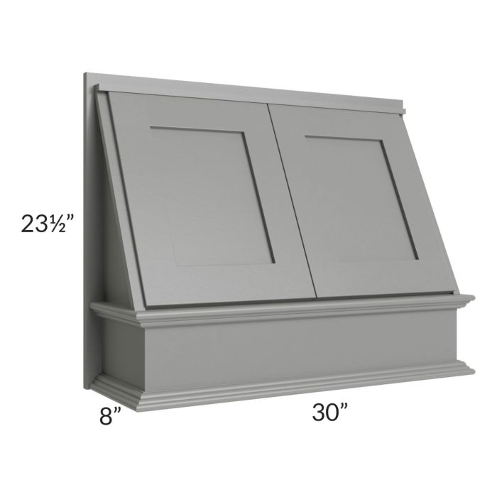 Shale Grey Shaker 30" Range Hood Front