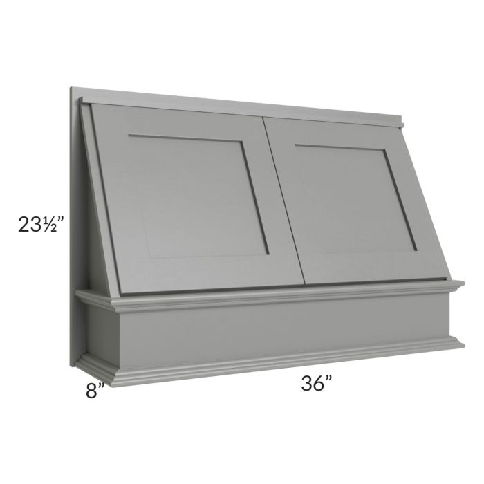 Shale Grey Shaker 36" Range Hood Front