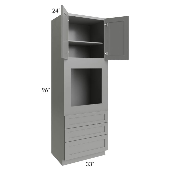 Shale Grey Shaker 33x96 Universal Oven Cabinet