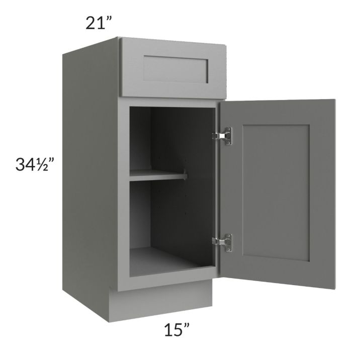 Shale Grey Shaker 15" Vanity Base Cabinet