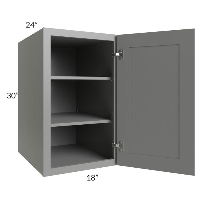 Shale Grey Shaker 18x30x24 Split Pantry Wall Cabinet