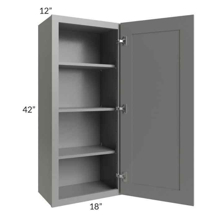Shale Grey Shaker 18x42 Wall Cabinet