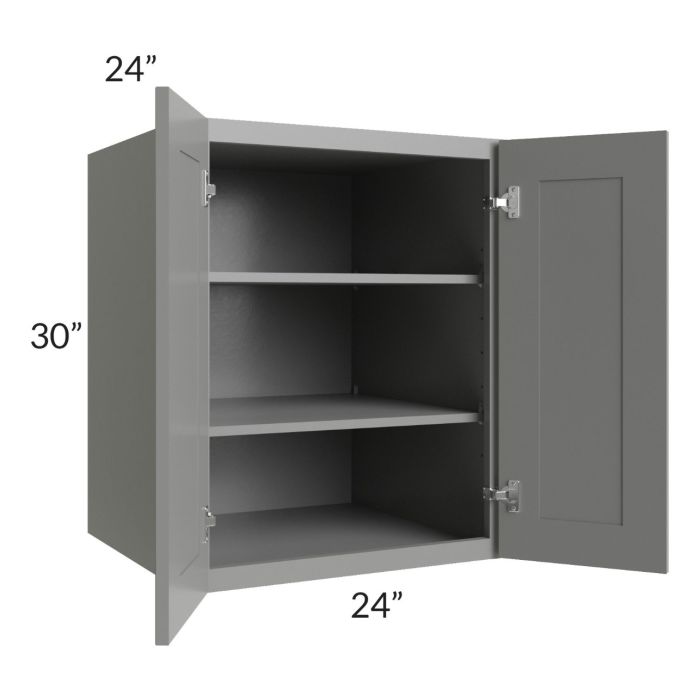 Shale Grey Shaker 24x30x24 Split Pantry Wall Cabinet