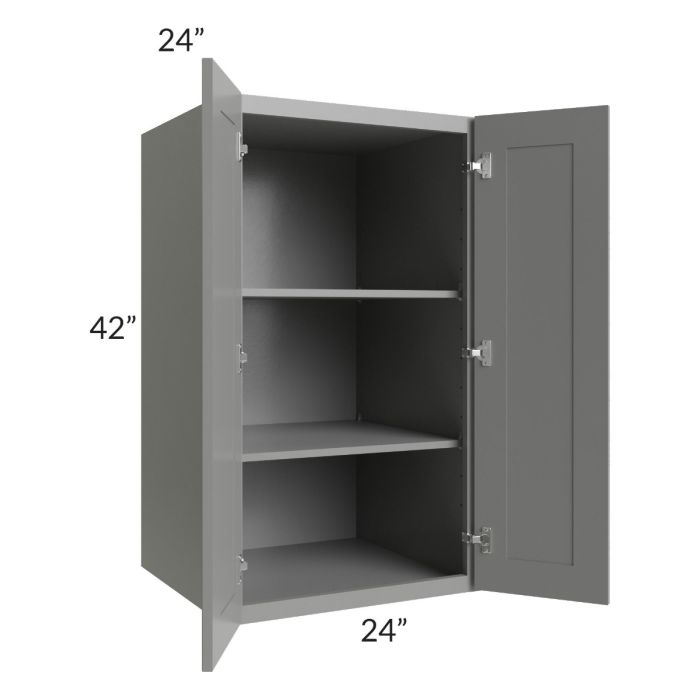 Shale Grey Shaker 24x42x24 Split Pantry Wall Cabinet