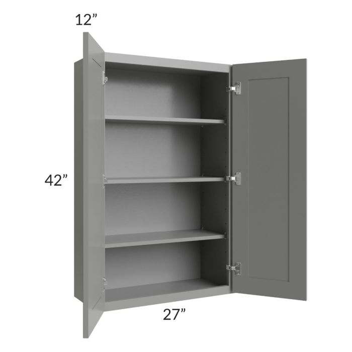 Shale Grey Shaker 27x42 Wall Cabinet