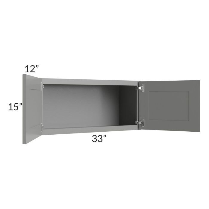 Shale Grey Shaker 33x15 Wall Cabinet