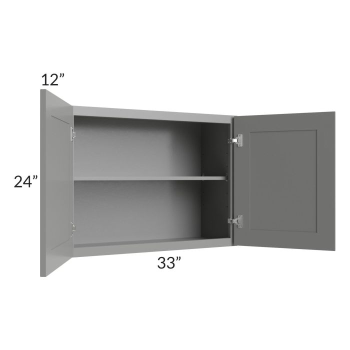 Shale Grey Shaker 33x24" Wall Cabinet