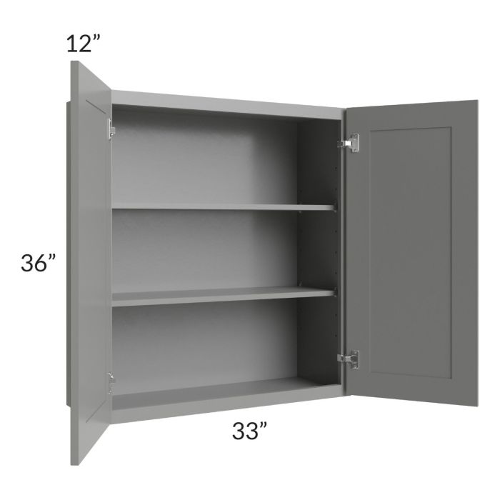 Shale Grey Shaker 33x36 Wall Cabinet
