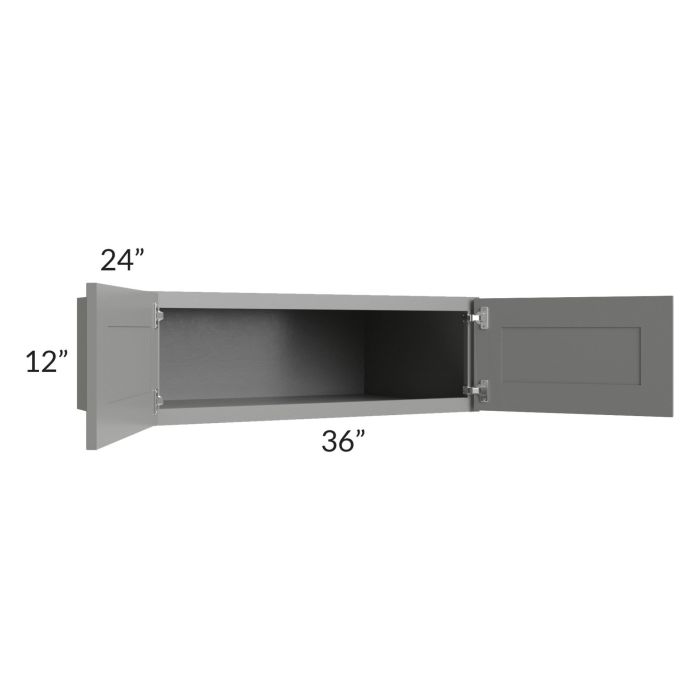 Shale Grey Shaker 36x12x24 Refrigerator Wall Cabinet