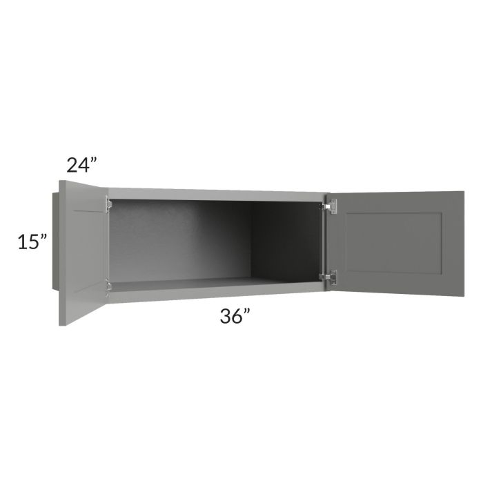 Shale Grey Shaker 36x15x24 Refrigerator Wall Cabinet