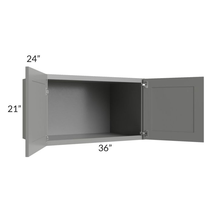 Shale Grey Shaker 36x21x24 Refrigerator Wall Cabinet