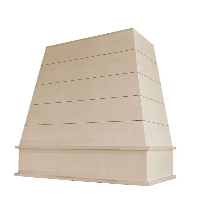 Unfinished Raleigh Shiplap Tapered Hood with Block Molding
