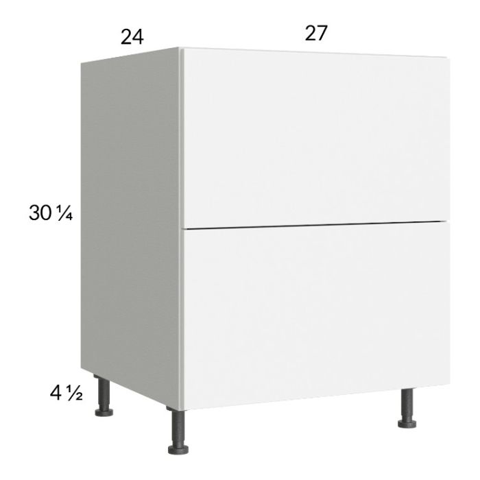 Euro Gloss White 27" 2-Drawer Range Base Cabinet