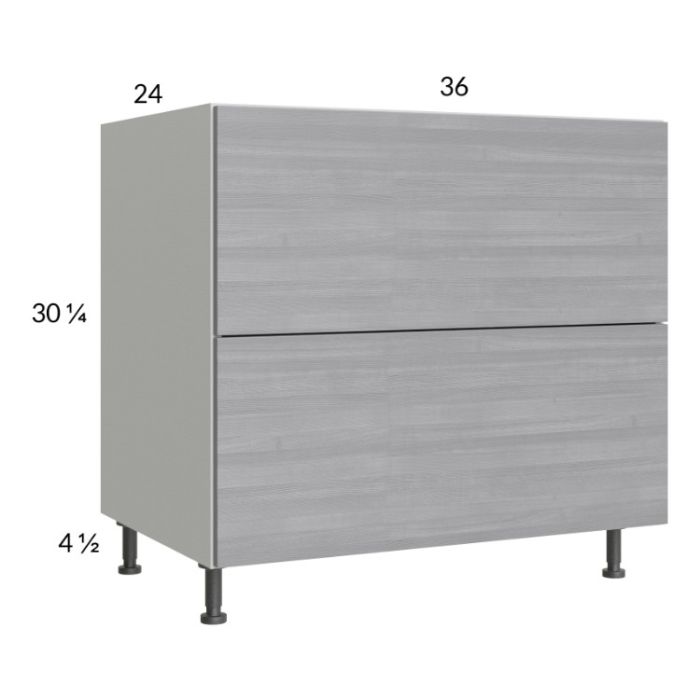 Euro Grey 36" 2-Drawer Range Base Cabinet