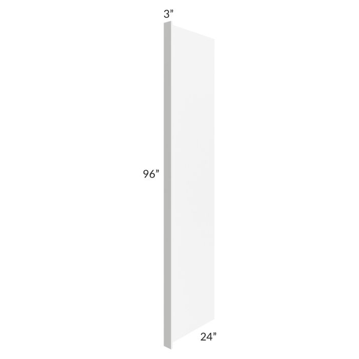 Alpine White Shaker 24x96 Refrigerator End Panel with a 3" Return