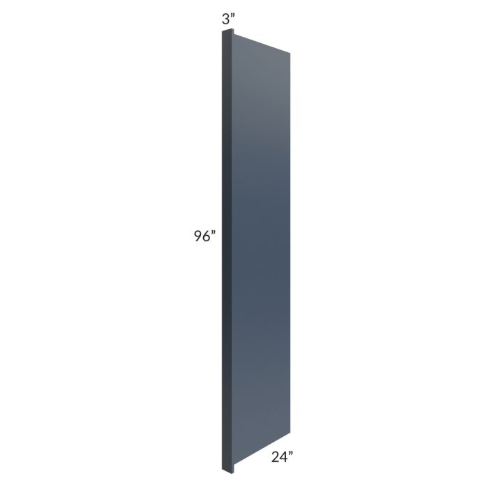 Midtown Blue Shaker 24x96 Refrigerator End Panel with 3" Stile