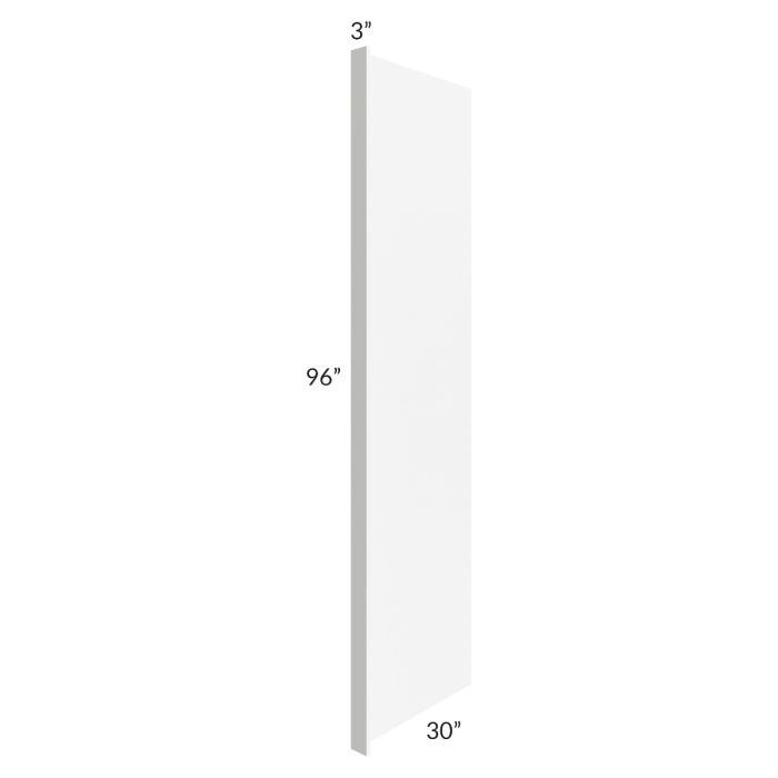 Alpine White Shaker 30x96 Refrigerator End Panel with a 3" Return