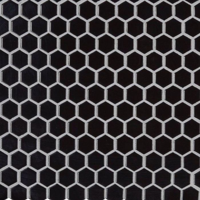 Retro Nero 1" Hexagon 6mm Glossy Wall Tile