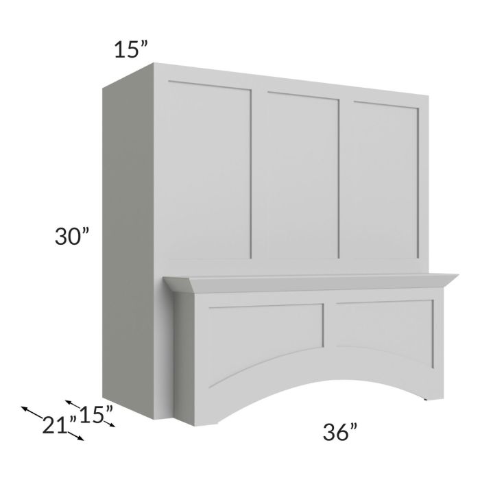 Tuscan Painted Grey 36" Arched Wood Hood and Hood Liner