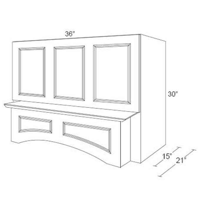 36" Arched Wood Hood