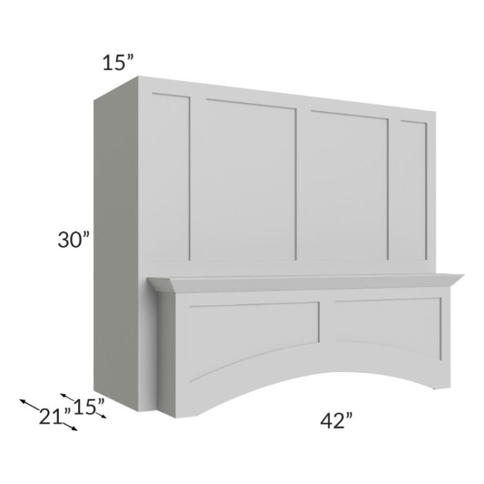 Tuscan Painted Grey 42" Arched Wood Hood