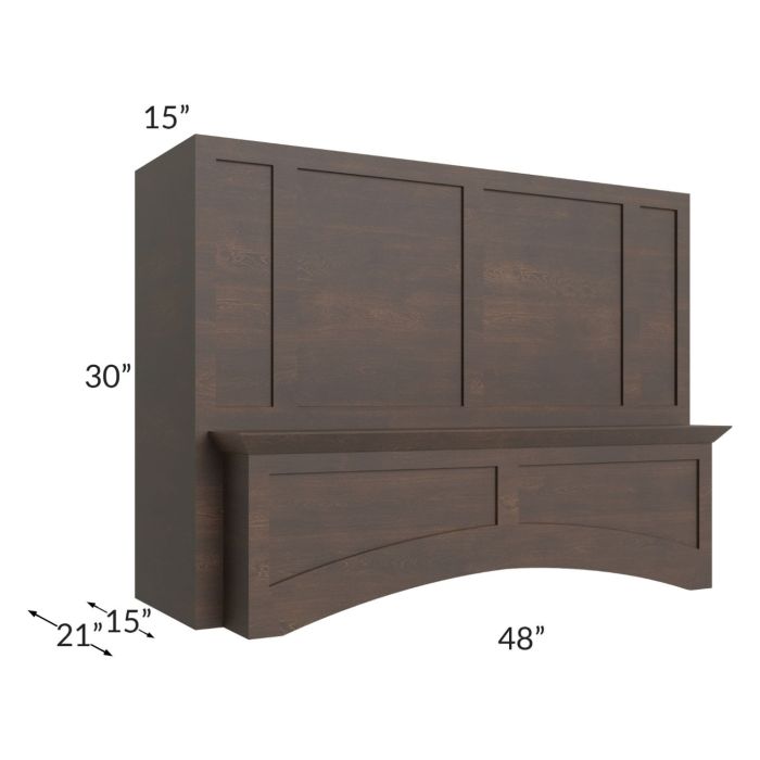 Tuscan Kona Brown 48" Arched Wood Hood and Hood Liner