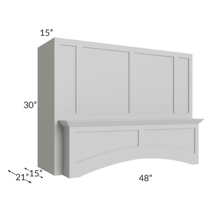 Tuscan Painted Grey 48" Arched Wood Hood