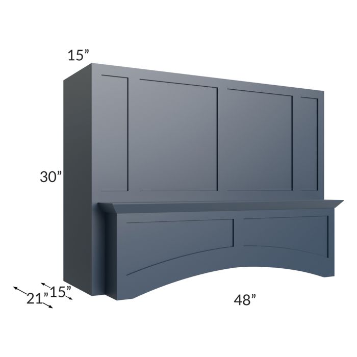 Midtown Blue Shaker 48" Arched Wood Hood