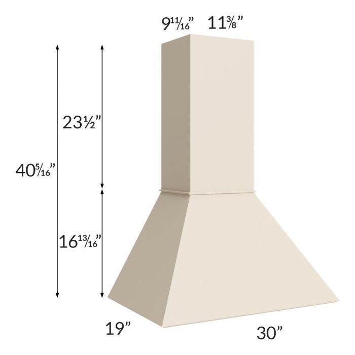 Midtown Cream Shaker 30" Euro Hood