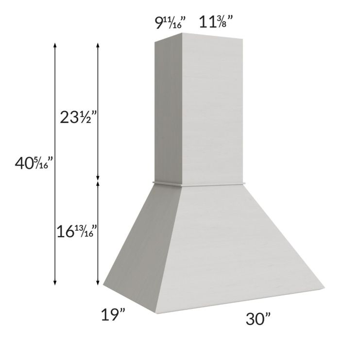 Salem Light Grey 30" Euro Hood