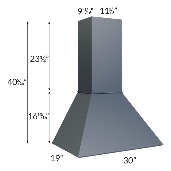 Midtown Blue Shaker 30" Euro Hood