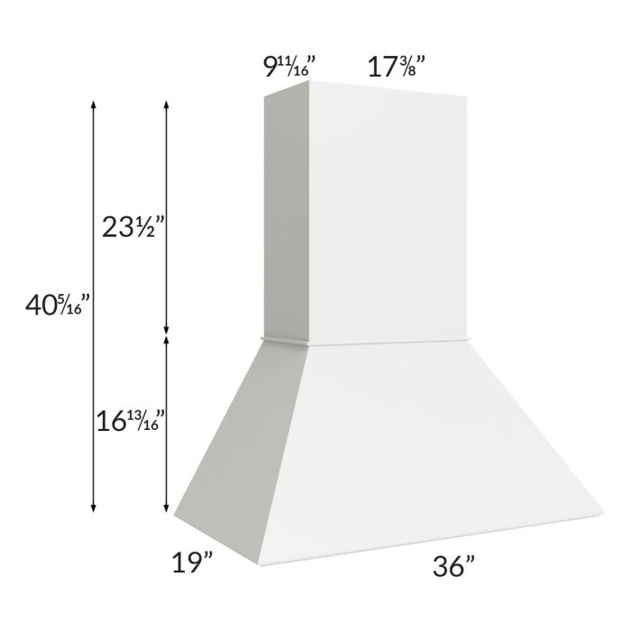 Union White 36" Euro Hood