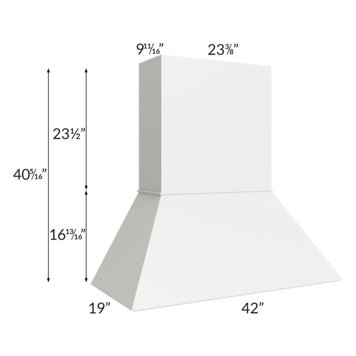 Salem White 42" Euro Hood