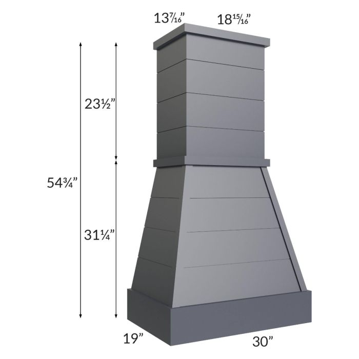 Midtown Indigo Shaker 30" Farmhouse Hood