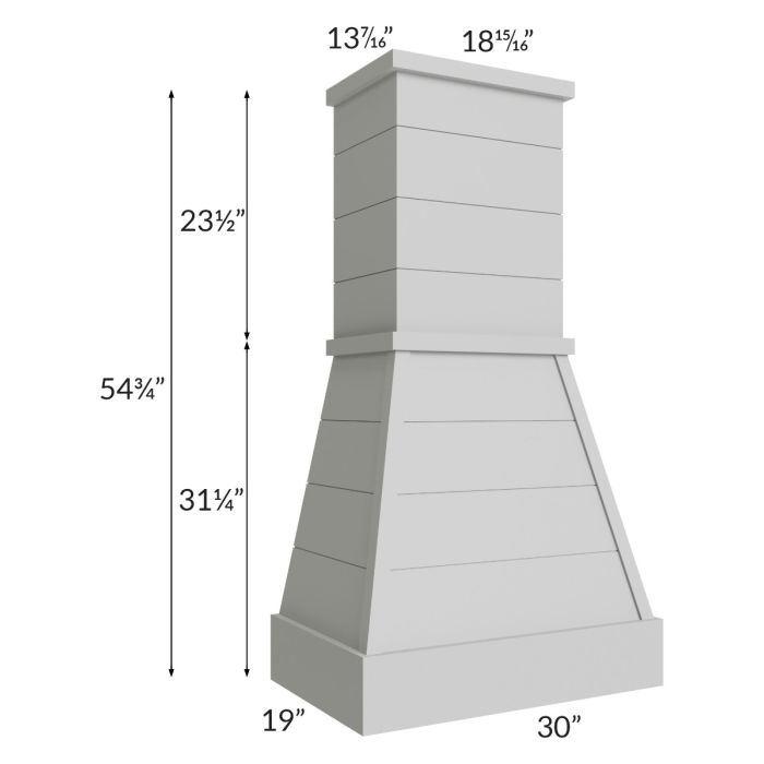 Midtown Painted Grey Shaker 30" Farmhouse Hood