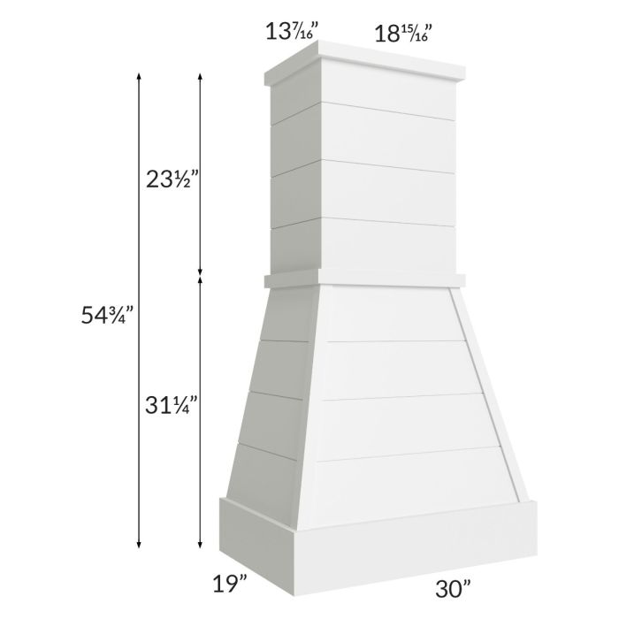 Salem White 30" Farmhouse Hood