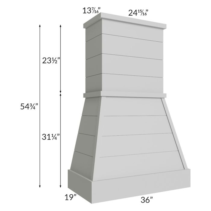 Tuscan Painted Grey 36" Farmhouse Hood